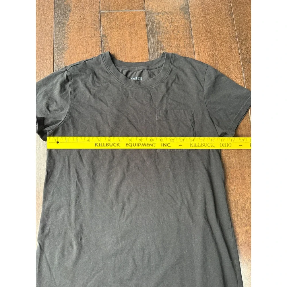 Pact Organic Cotton Black Short Sleeve Pocket T-Shirt Dress Small minimalist - Picture 6 of 7